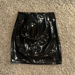 Fashion Nova latex bodycon black skirt